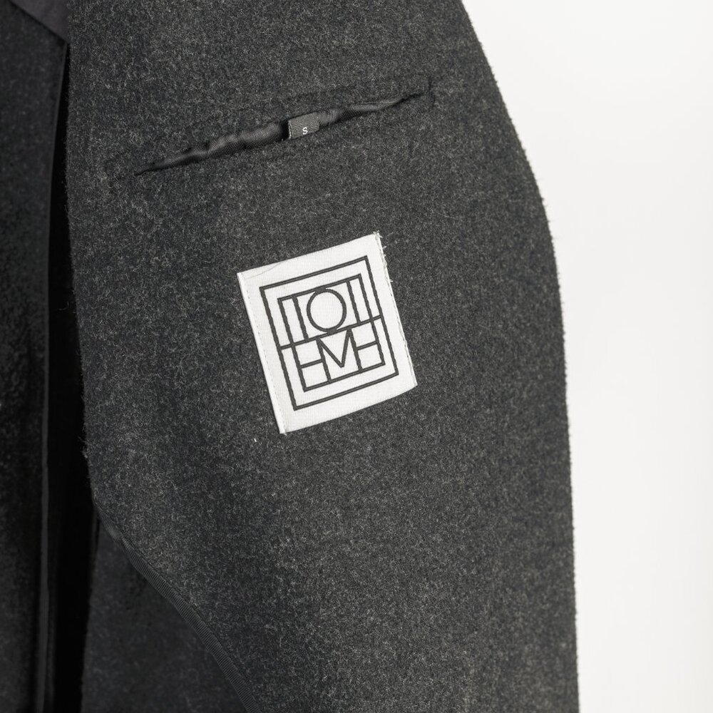 Toteme Bonce Dark Grey Melange Wool-Blend Open Blazer - Picture 8 of 11